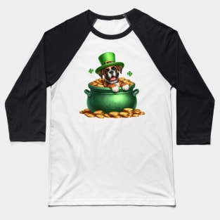 St Patricks Day Boxer Dog Baseball T-Shirt